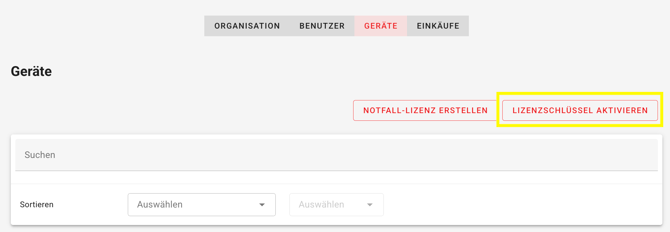 Lizenzschlüssel altivieren
