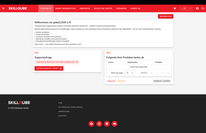 Ansicht qubeCLOUD V3.0
